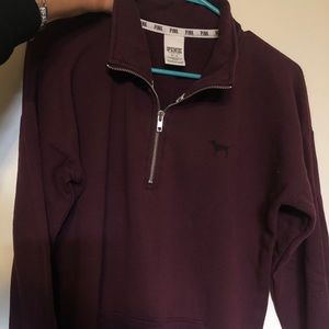 Pink quarter zip maroon
